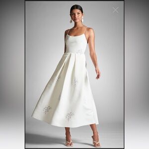 Sachin + Babi White Floral Midi Dress